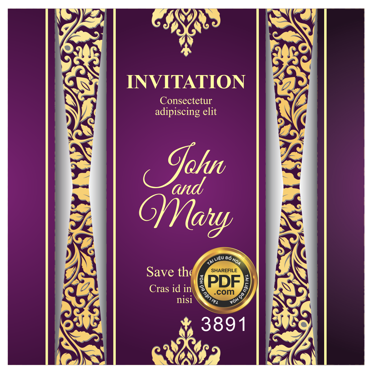 Vector wedding Invitation #126.png