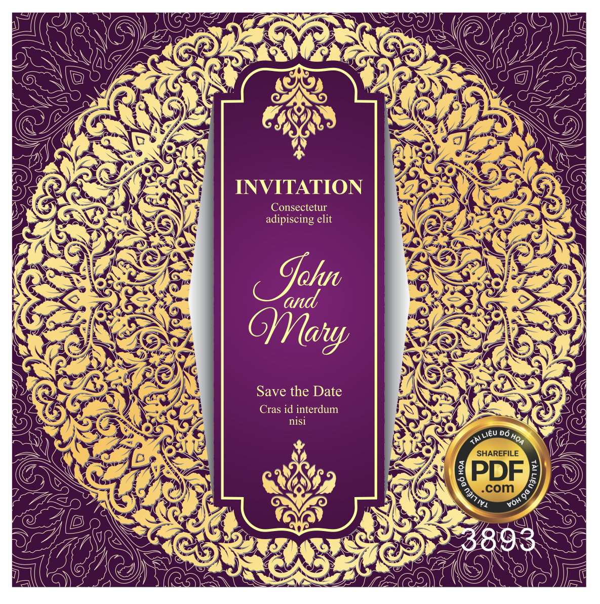 Vector wedding Invitation #128.png
