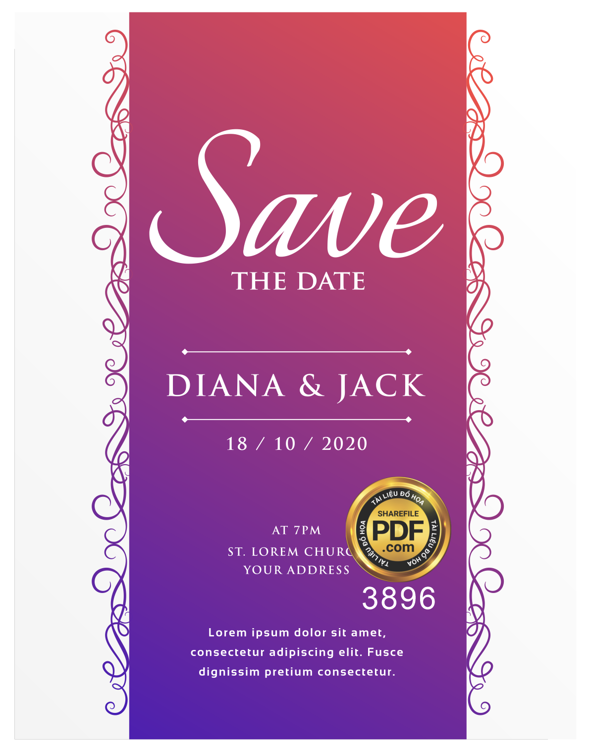 Vector wedding Invitation #131.png