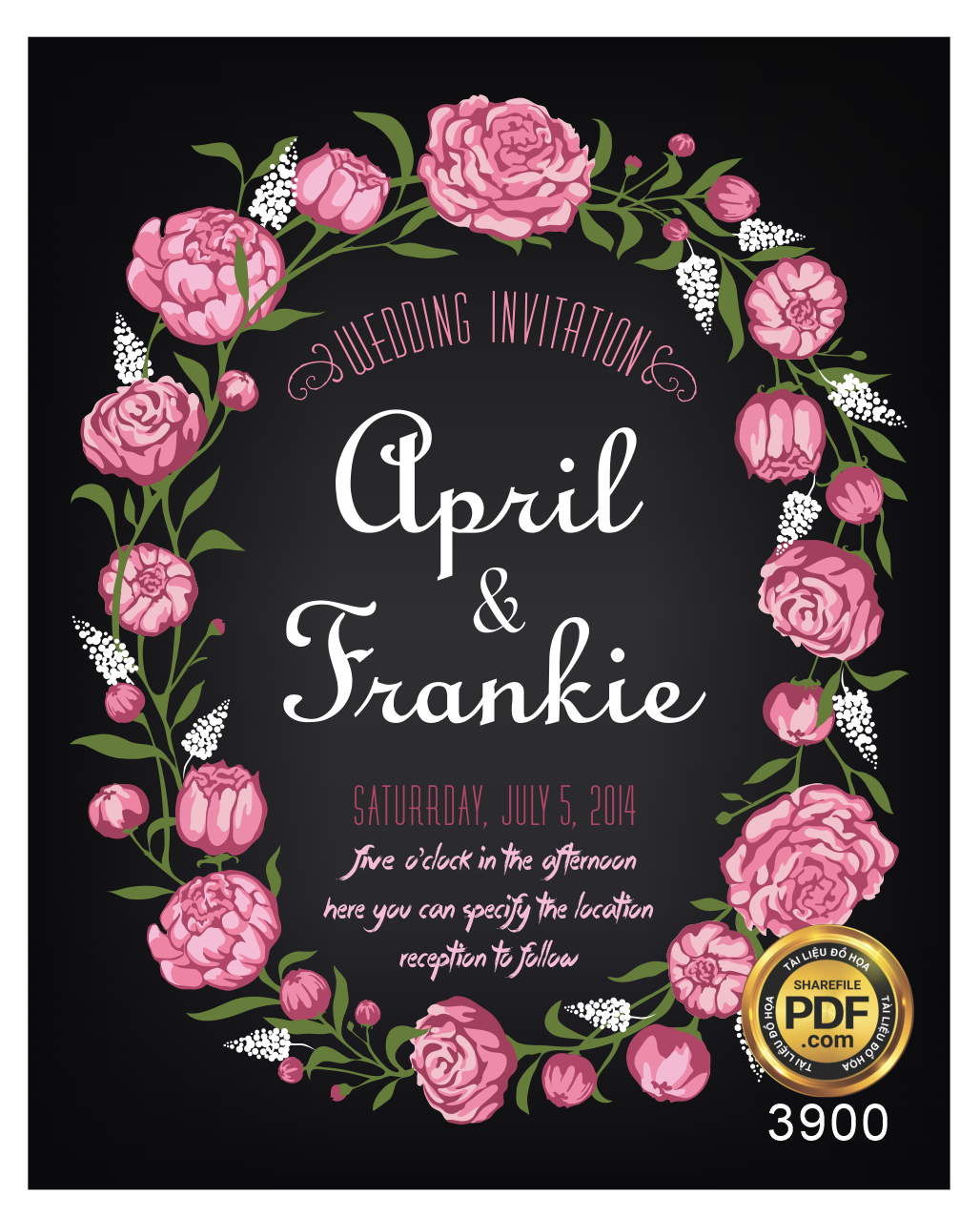 Vector wedding Invitation #135.png