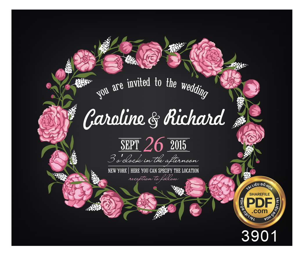 Vector wedding Invitation #136.png