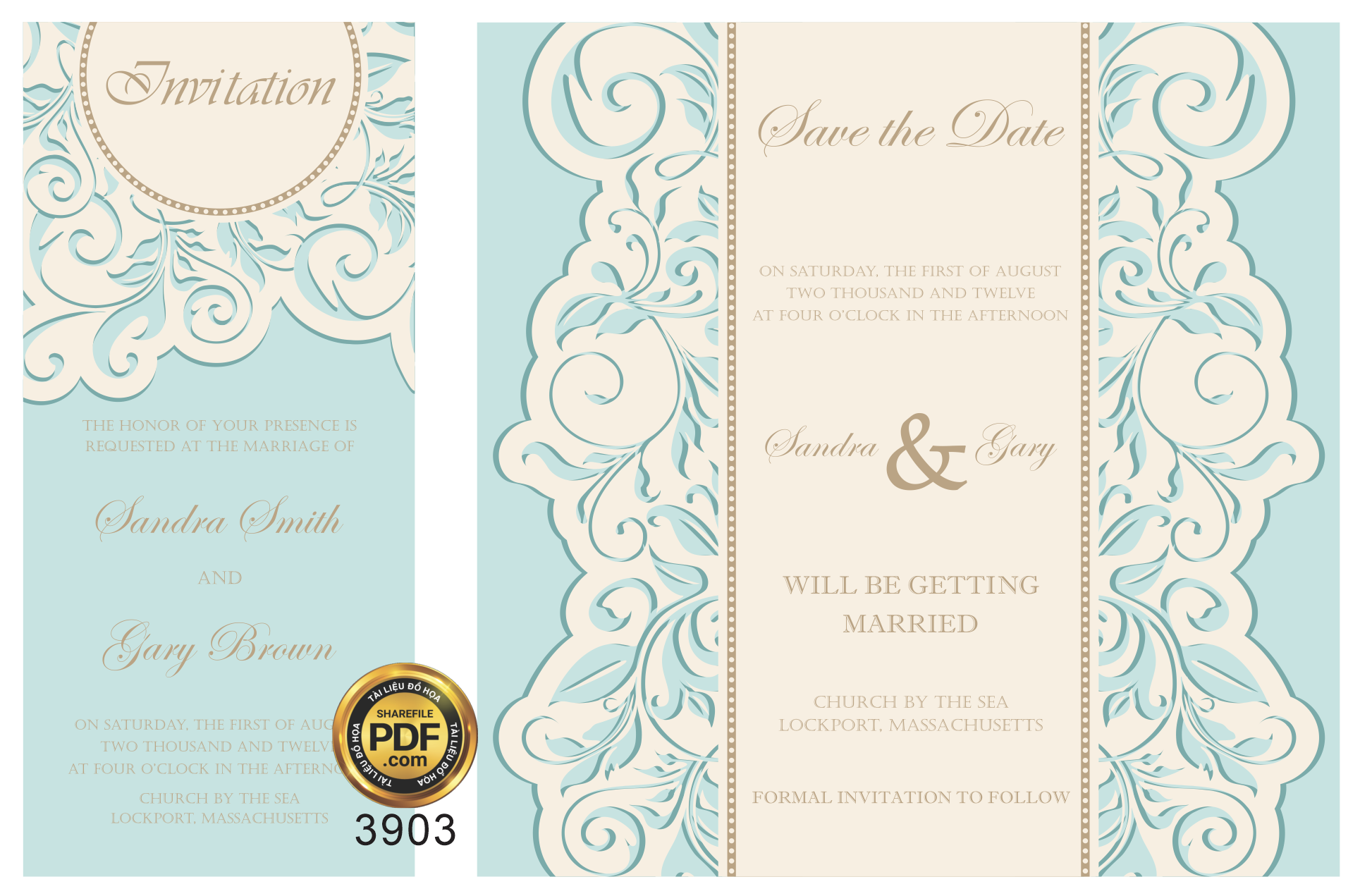 Vector wedding Invitation #138.png