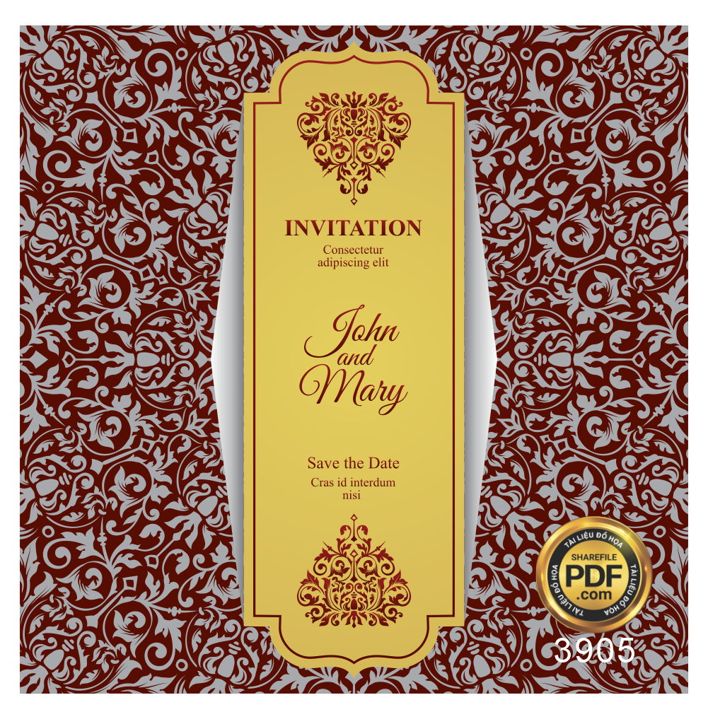 Vector wedding Invitation #140.png