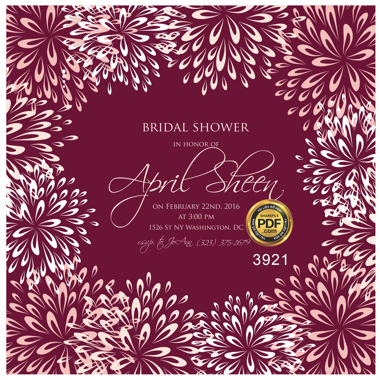 Vector wedding Invitation #156.png