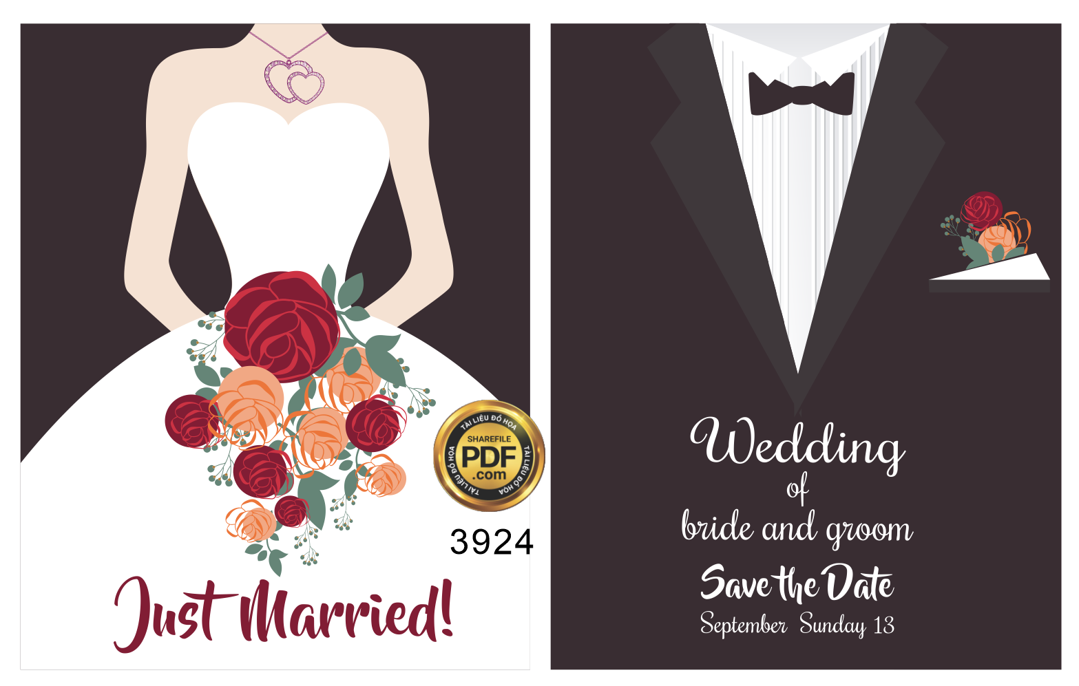 Vector wedding Invitation #159.png