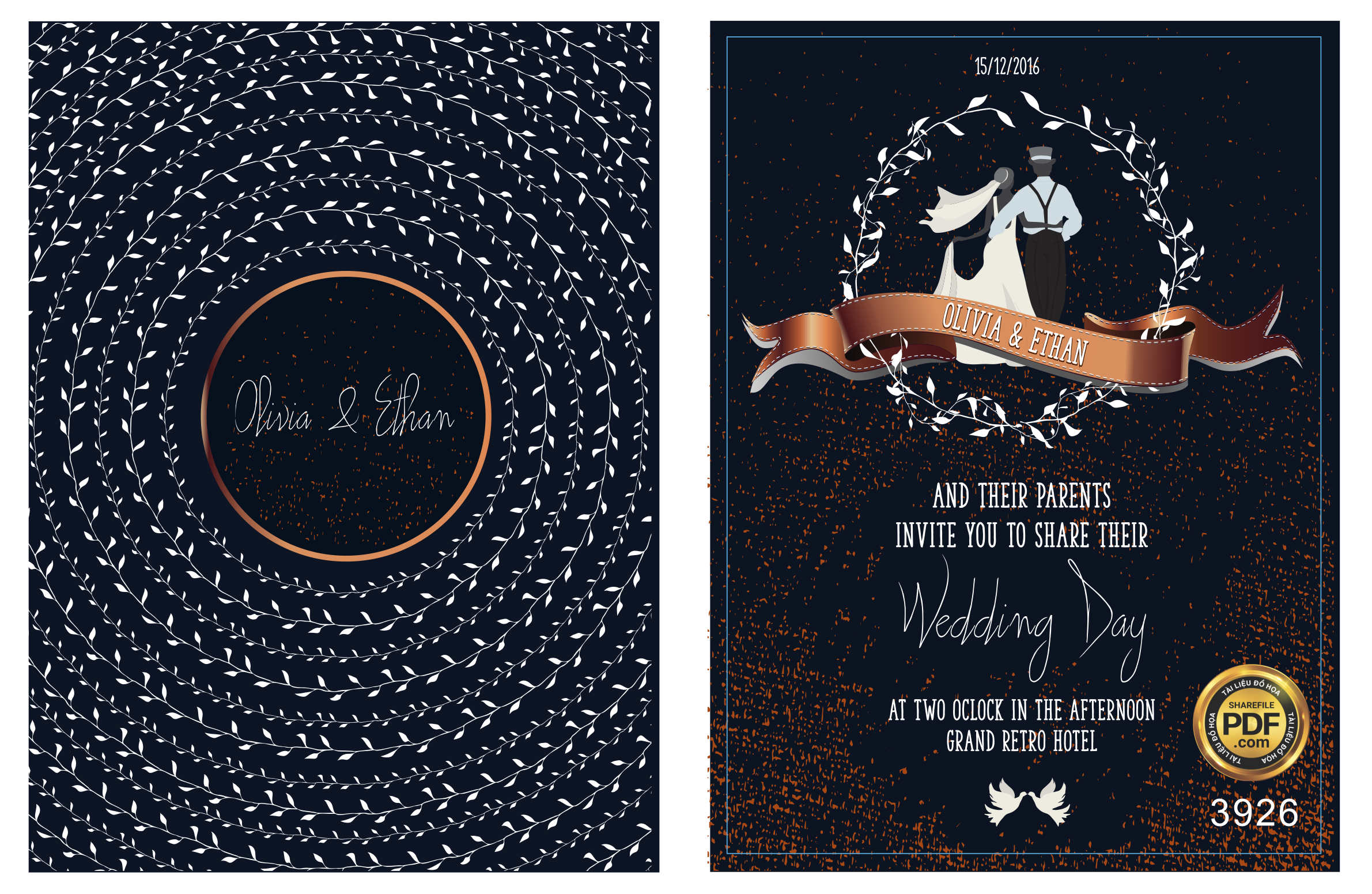 Vector wedding Invitation #161.png