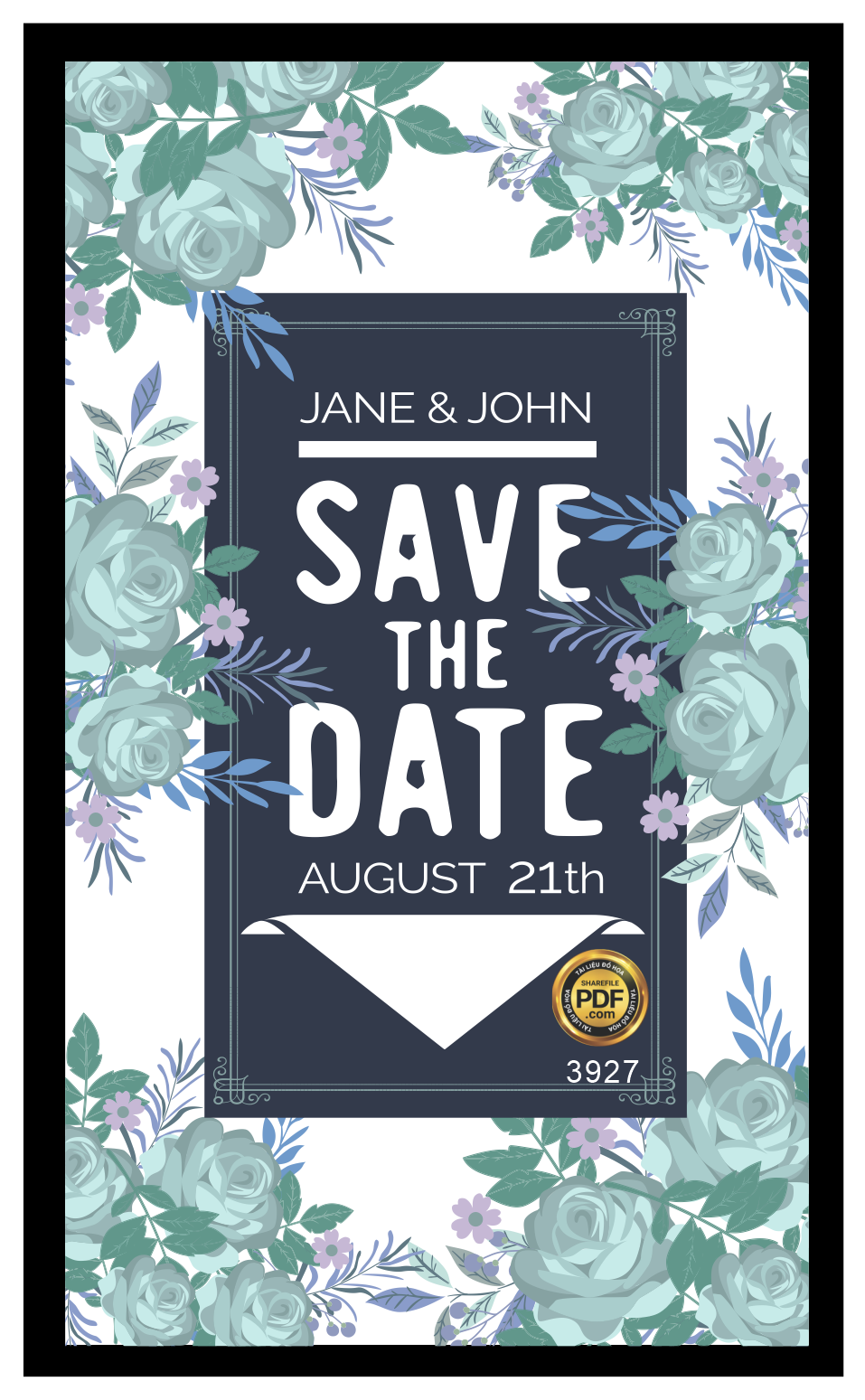Vector wedding Invitation #162.png
