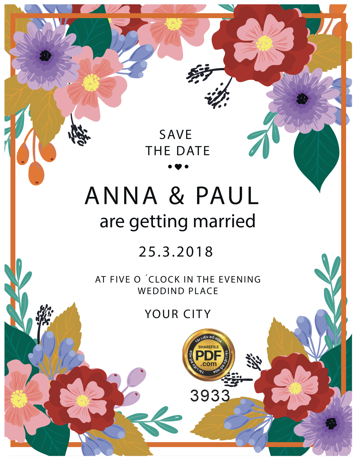Vector wedding Invitation #168.png