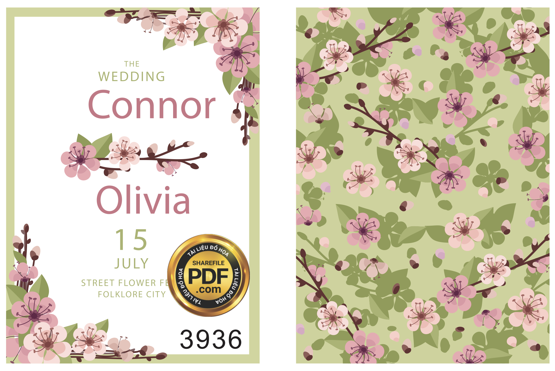 Vector wedding Invitation #171.png