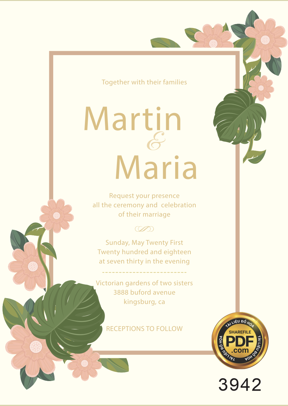 Vector wedding Invitation #178.png