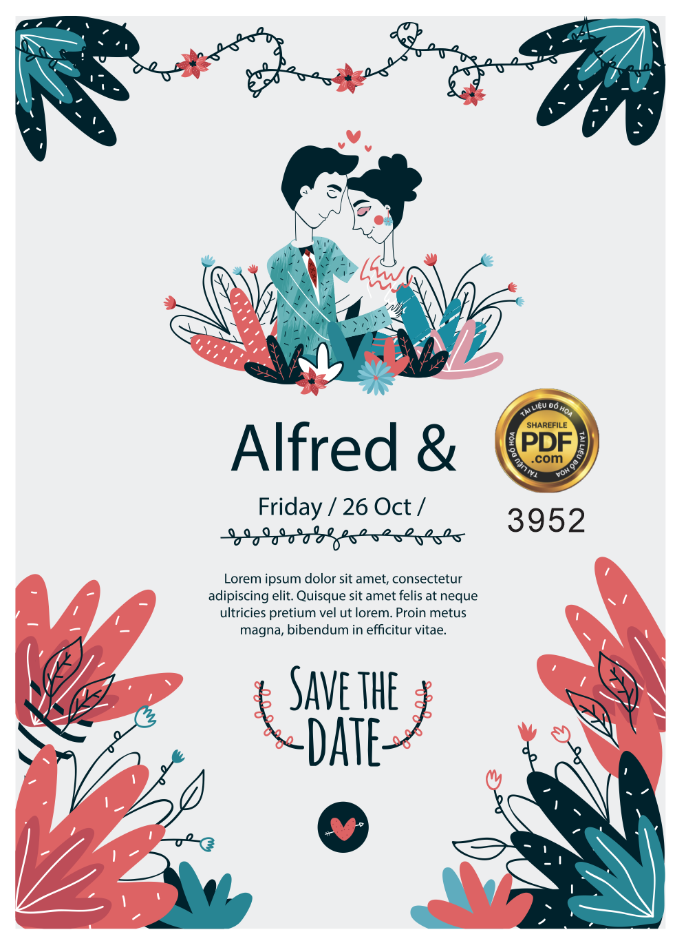 Vector wedding Invitation #188.png