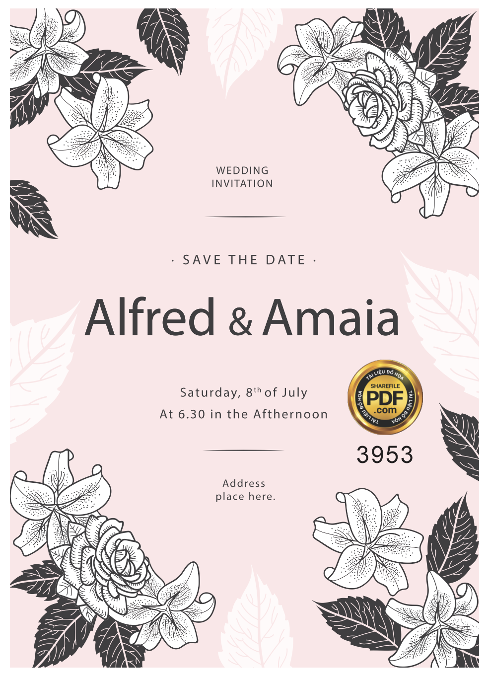 Vector wedding Invitation #189.png