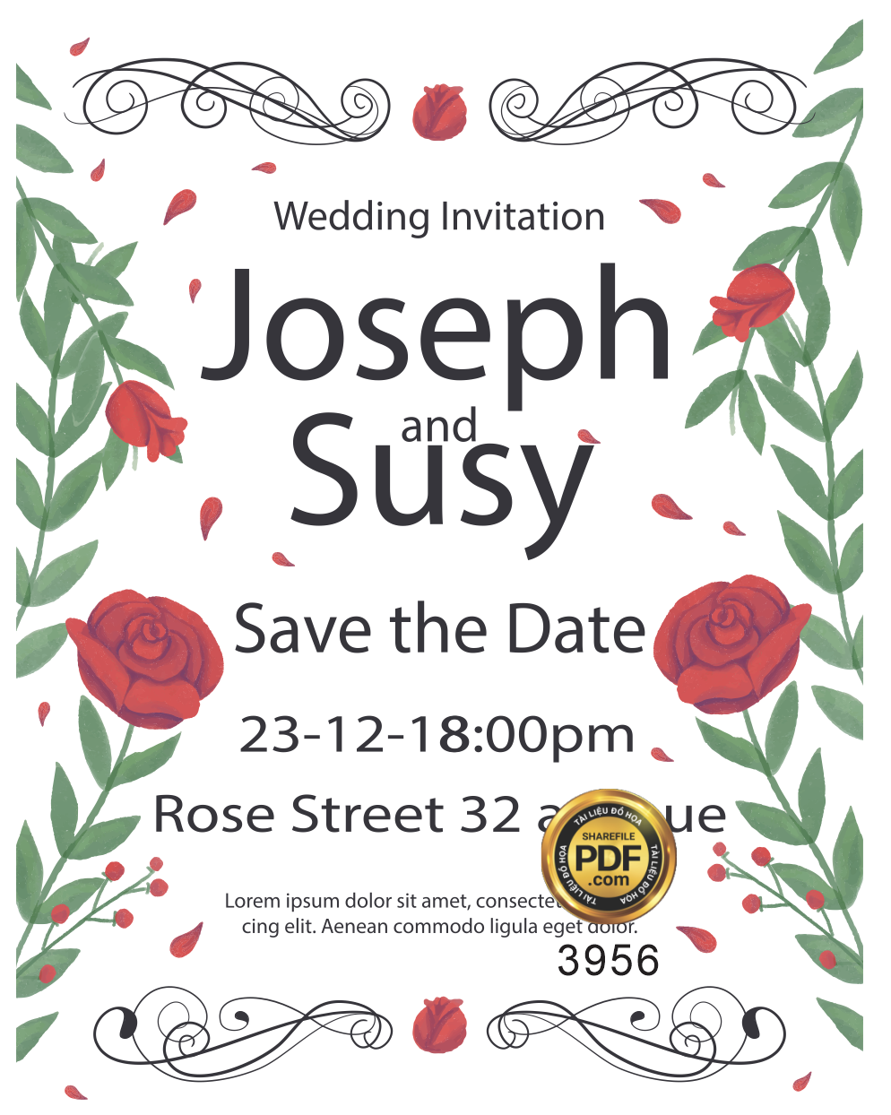 Vector wedding Invitation #192.png