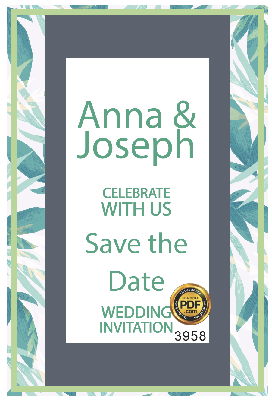 Vector wedding Invitation #194.png