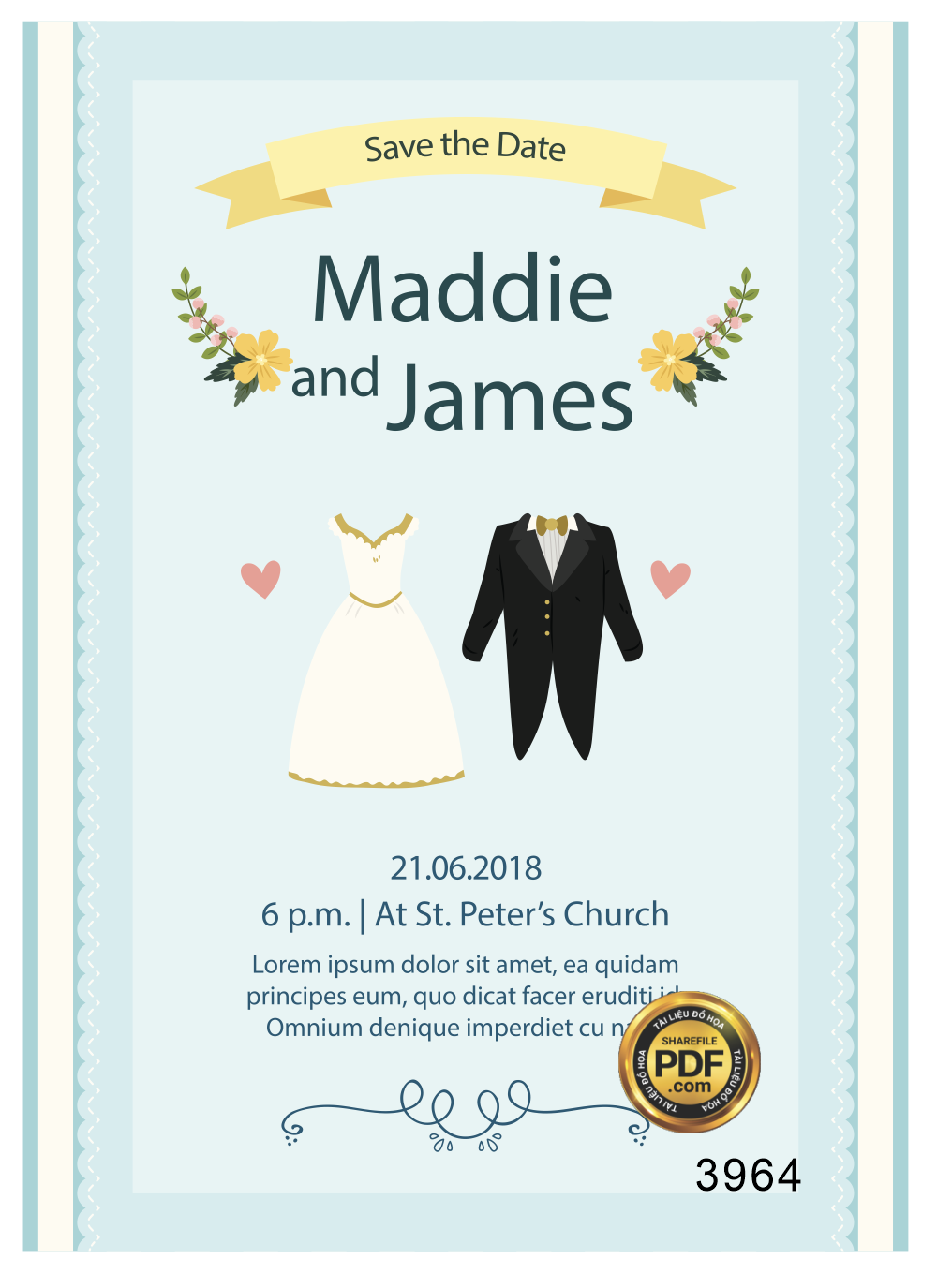 Vector wedding Invitation #200.png