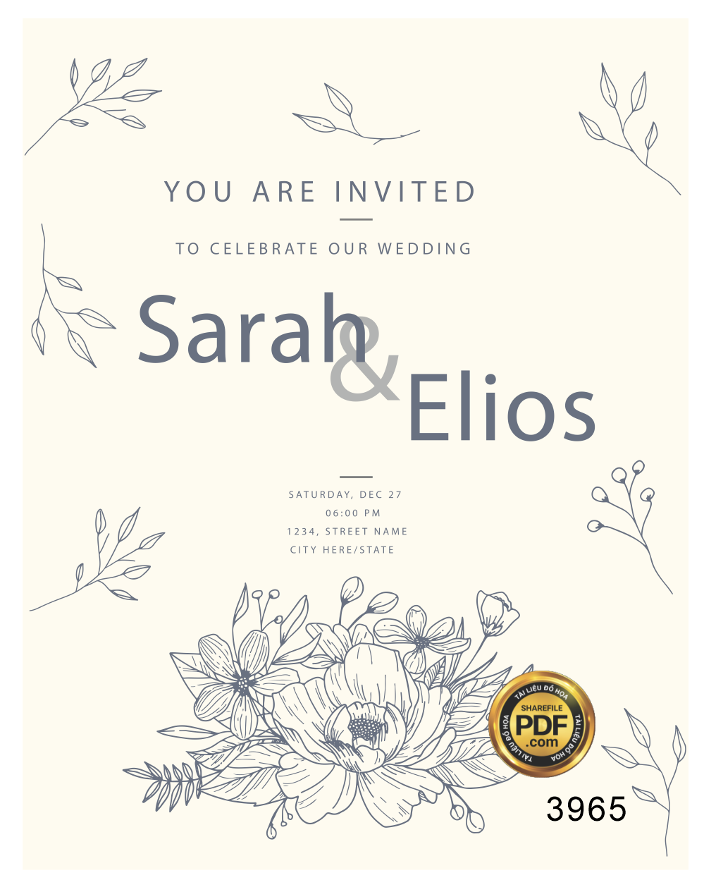 Vector wedding Invitation #201.png