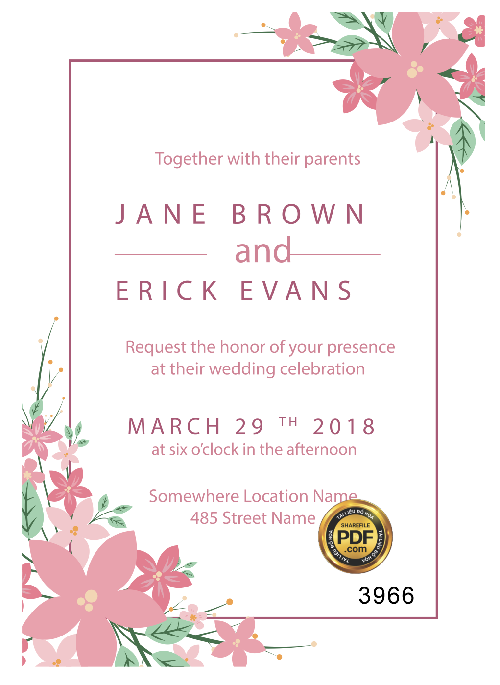 Vector wedding Invitation #202.png