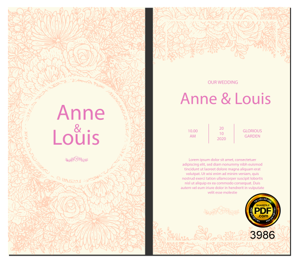 Vector wedding Invitation #222.png