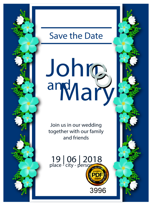 Vector wedding Invitation #232.png