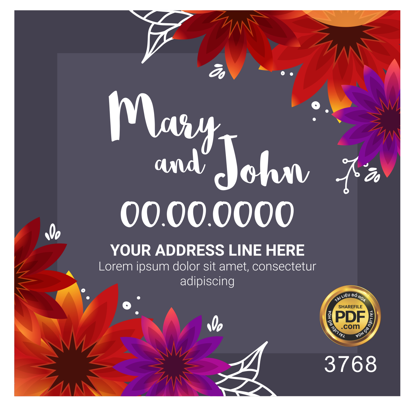 Vector wedding Invitation #3.png
