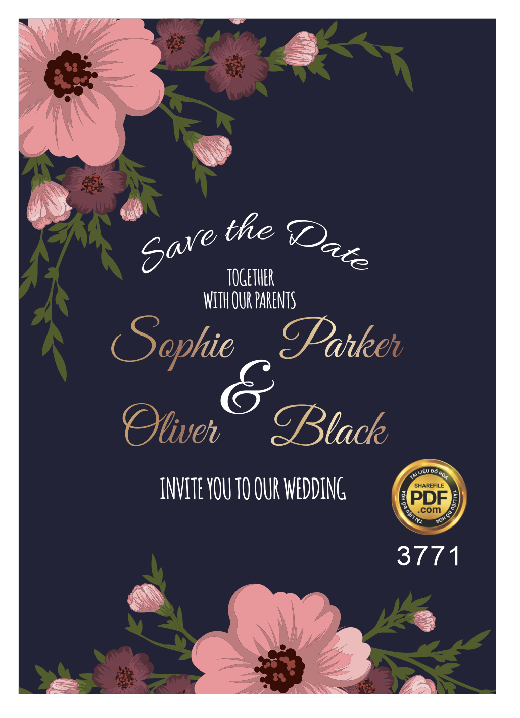 Vector wedding Invitation #6.png