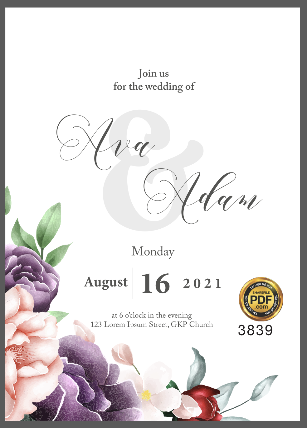 Vector wedding Invitation #74.png