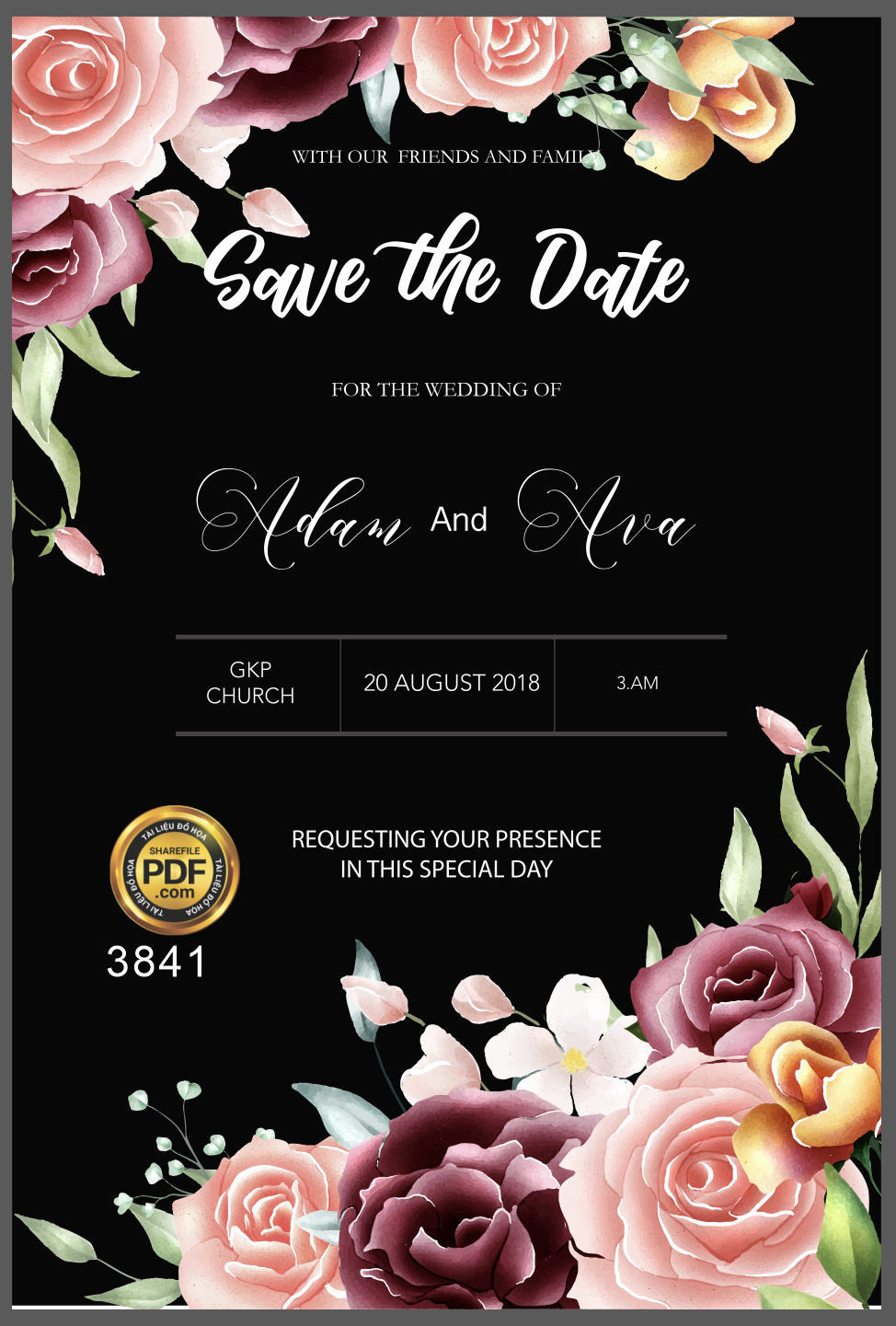 Vector wedding Invitation #76.png