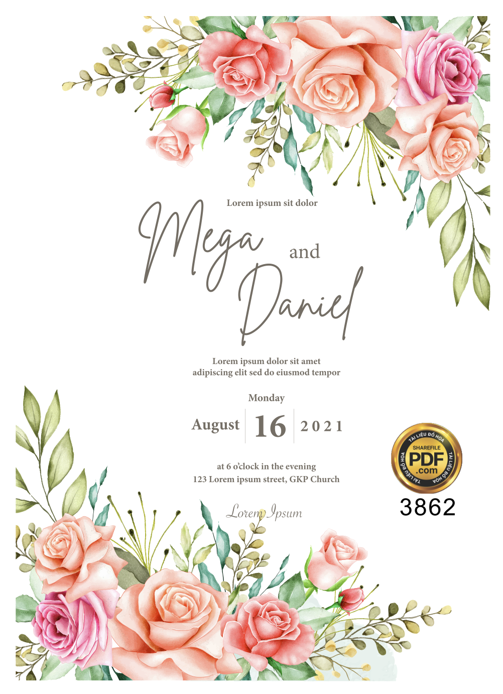 Vector wedding Invitation #97.png