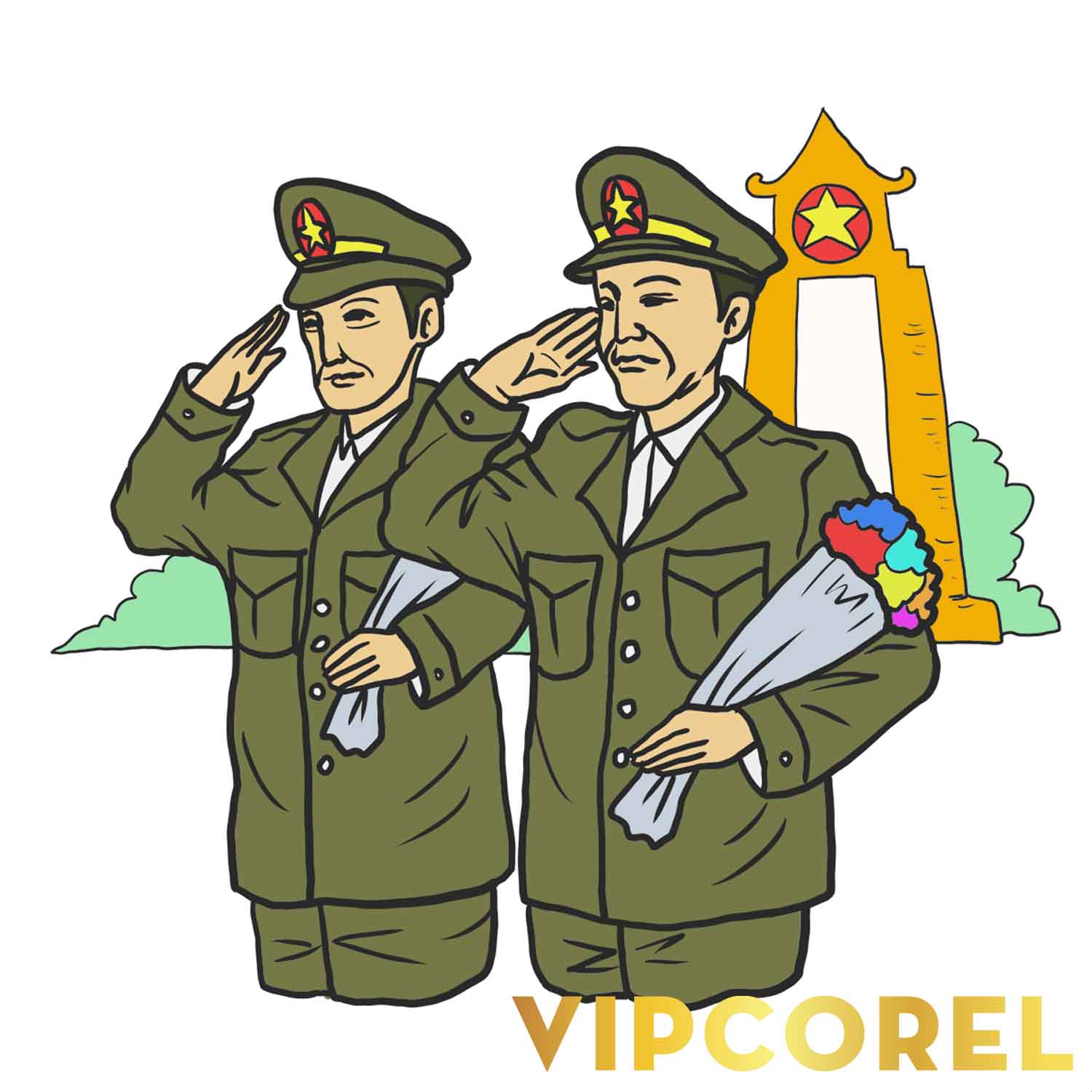 người lính Việt Nam bày tỏ lòng kính trọng