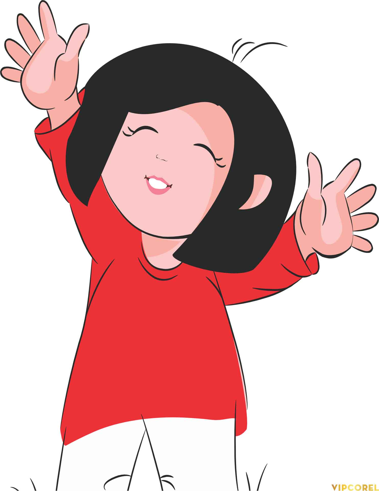 cô bé vui mừng