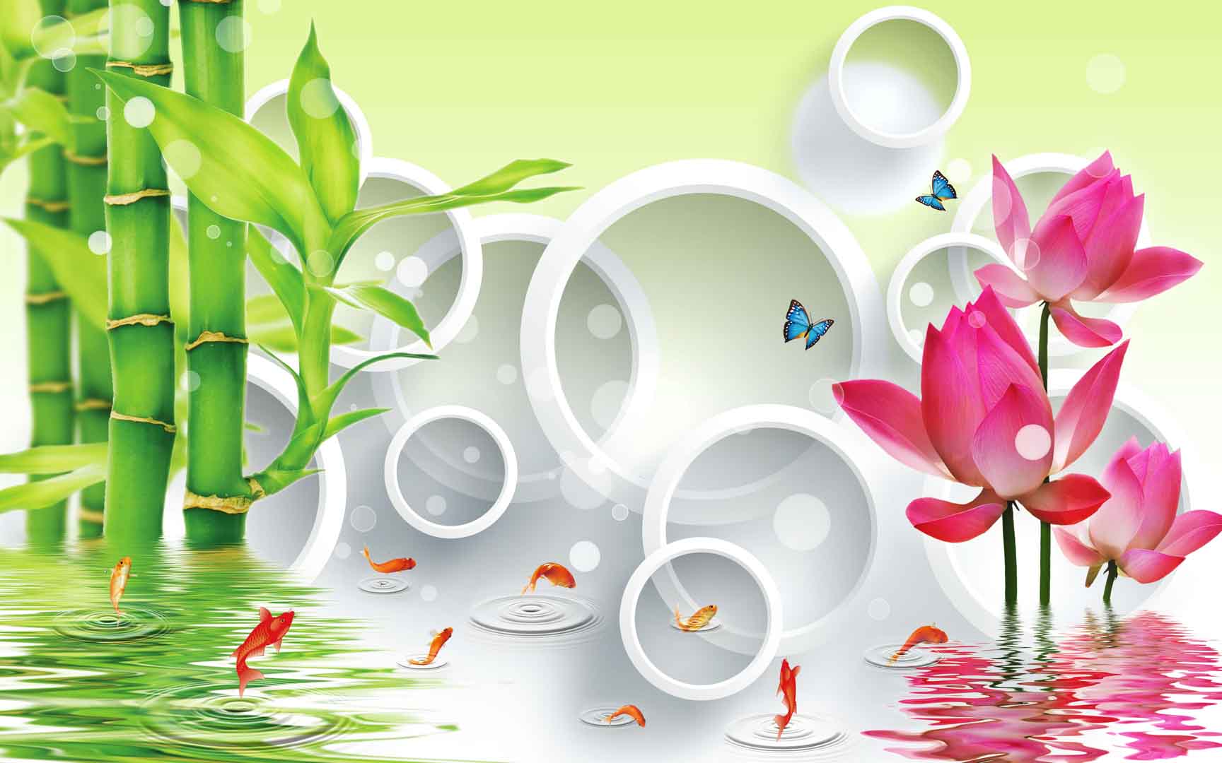 VIPcorel.com_10625 tranh 3d tranh truc va hoa sen #3.jpg