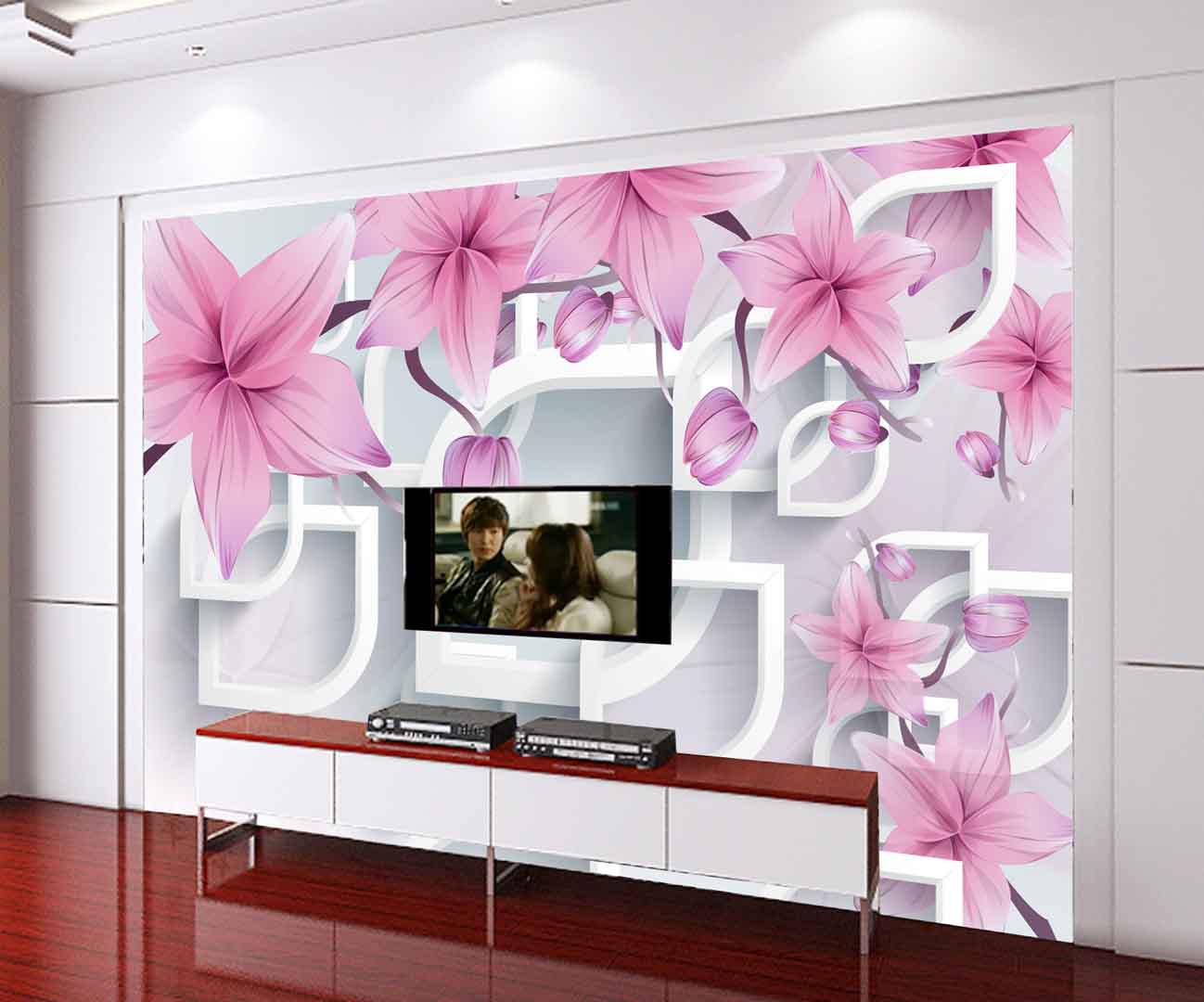 VIPcorel.com_bong hoa mau hong va nen trang hoa tiet hinh vuong.jpg