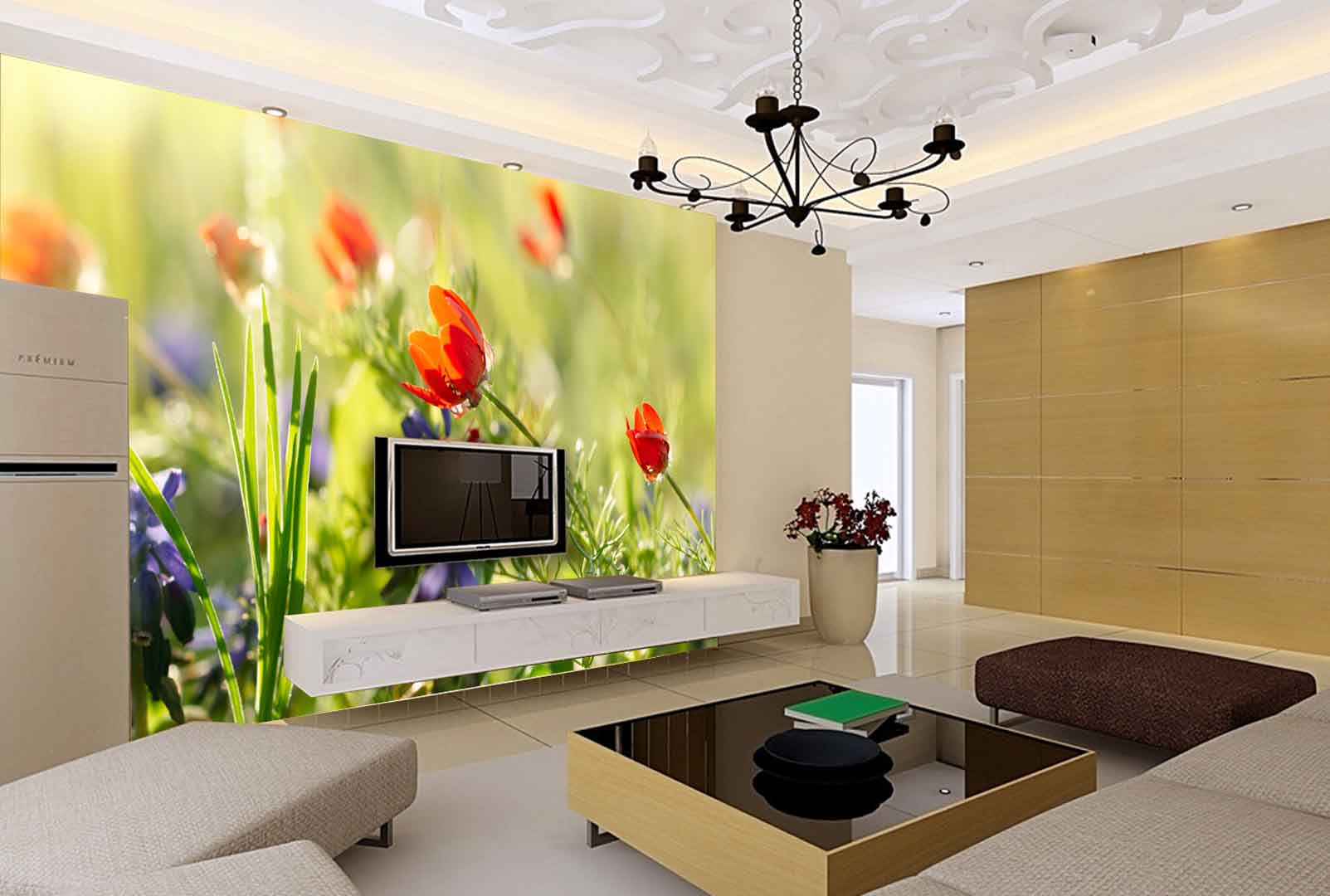 VIPcorel.com_tranh 3d canh hoa tulip do trong vuon.jpg