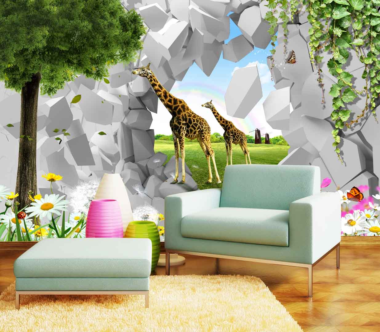 VIPcorel.com_tranh 3d huou cao co sau buc tuong 3d.jpg