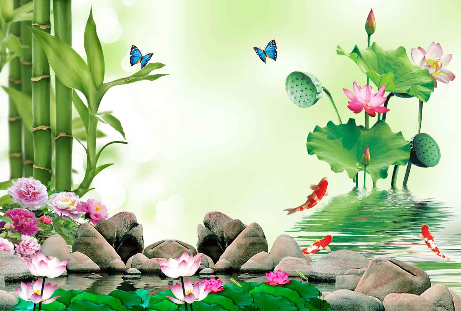 VIPcorel.com_tranh 3d tranh tuc va hoa sen #2.jpg