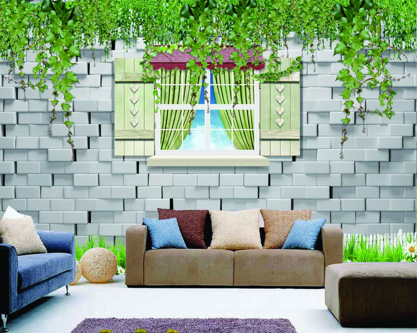VIPcorel.com_tranh buc tuong hoa va khung cua so co rem.jpg